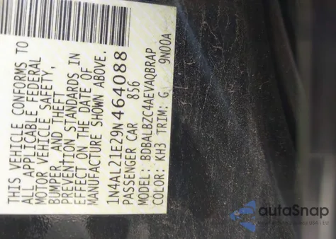 2009 Nissan Altima 2.5 S z USA, uszkodzony, nr VIN 1N4AL21E29N464088